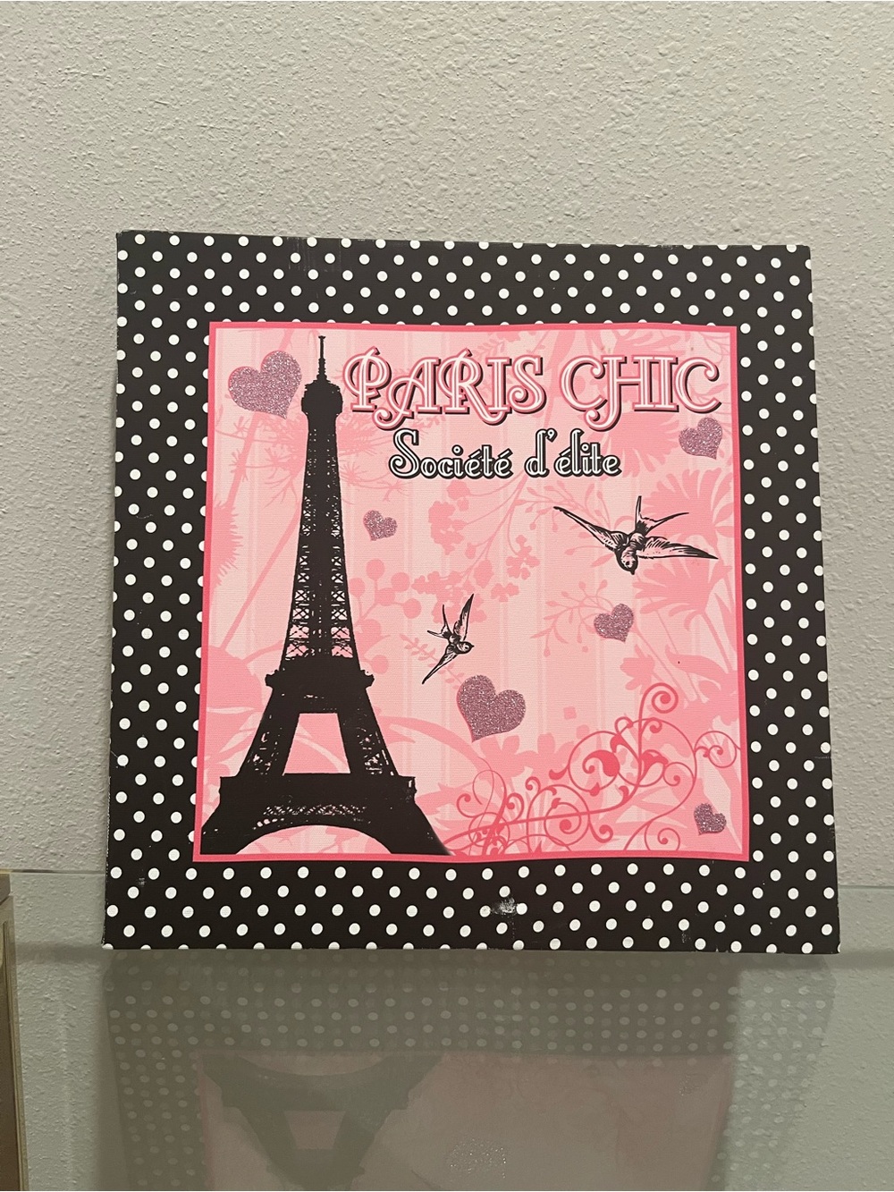 Paris Chic Societe d'elite Pink & Black Eiffel Tower Wall Art
